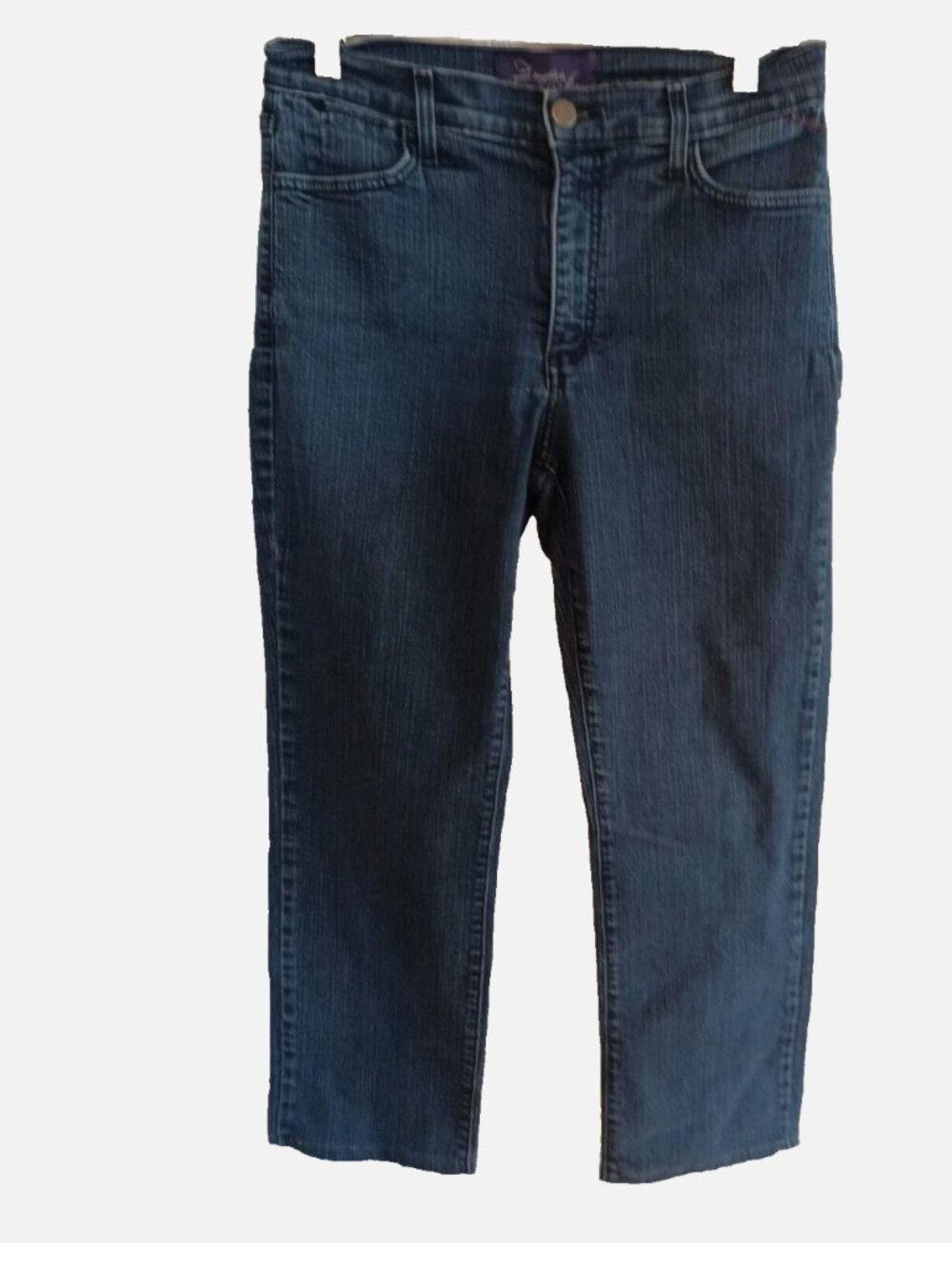 NYDJ Marylin Straight Jeans 8P Embellished Pocket Dark Wash Jeans